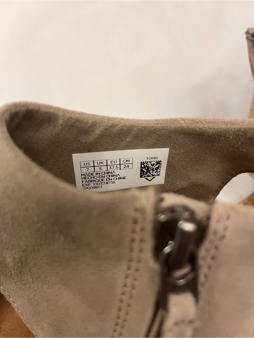 Toms Majorca Women’s Taupe Suede Block Heel Sandals - Picture 3 of 7